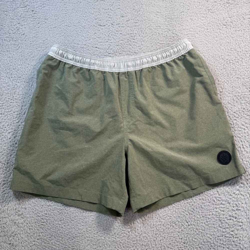 Chubbies Mens XL Shorts 5.5 Inseam Olive Green Stretch Elastic Waist 11113
